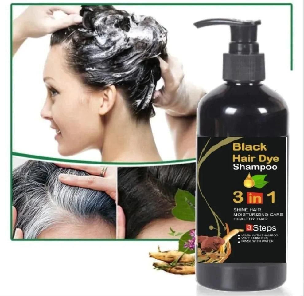 3 in 1 Black Hair Dye Shampoo (Pack of 2)